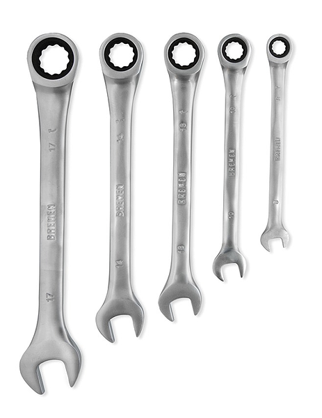 Juego de llaves combinadas con crique 5 pzs (8-17mm)